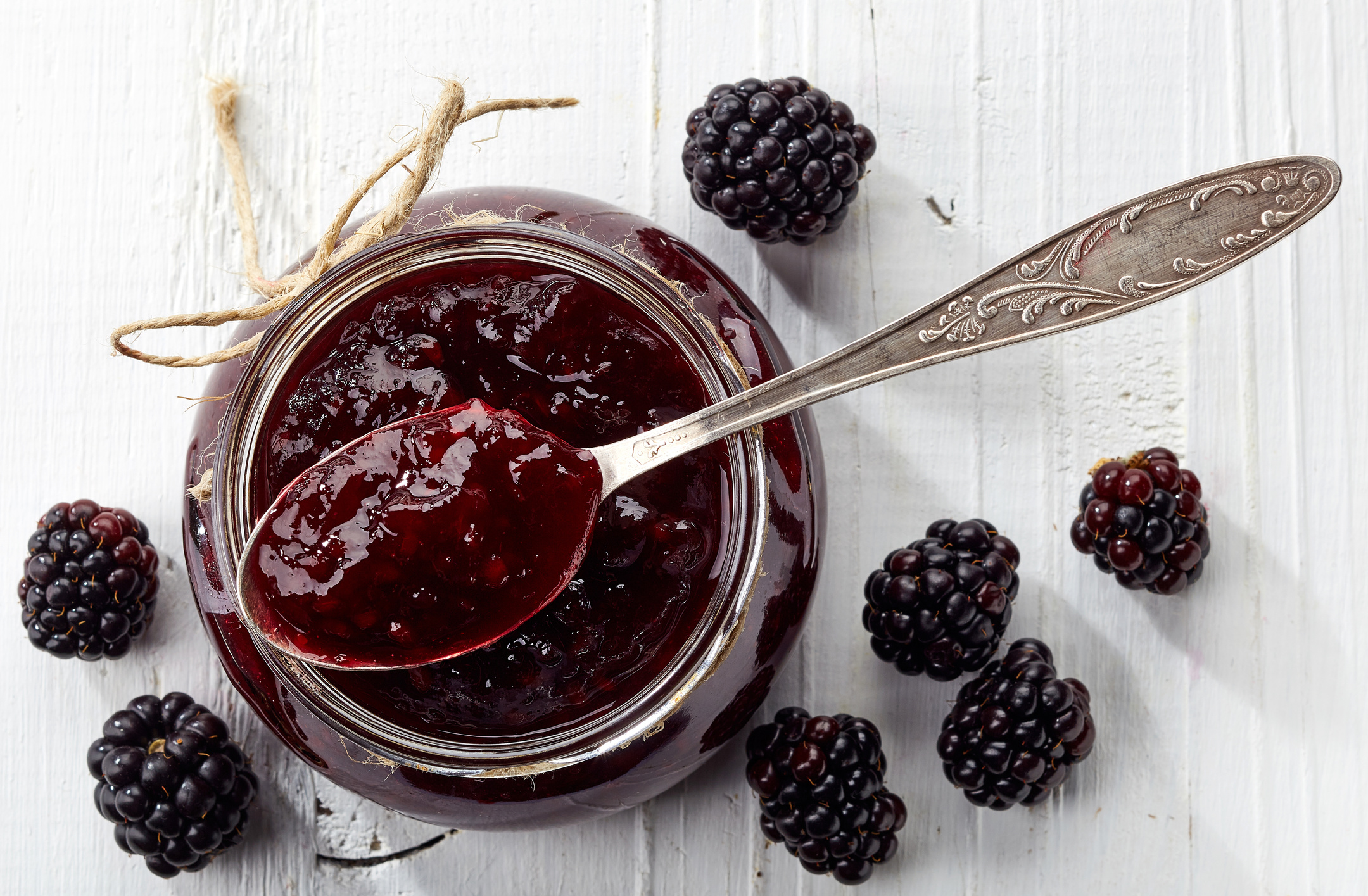 Jar of blackberry jam